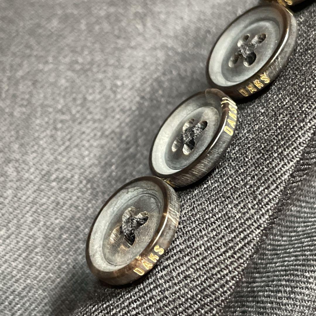 極美品　DAKS スーツ　セットアップ　3ピース　ベスト　グレー　XL