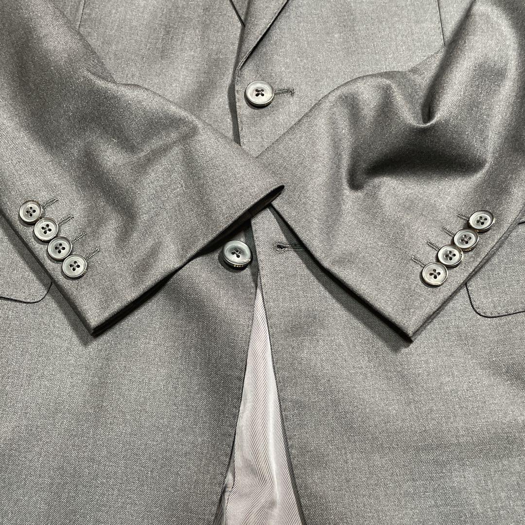 極美品　DAKS スーツ　セットアップ　3ピース　ベスト　グレー　XL