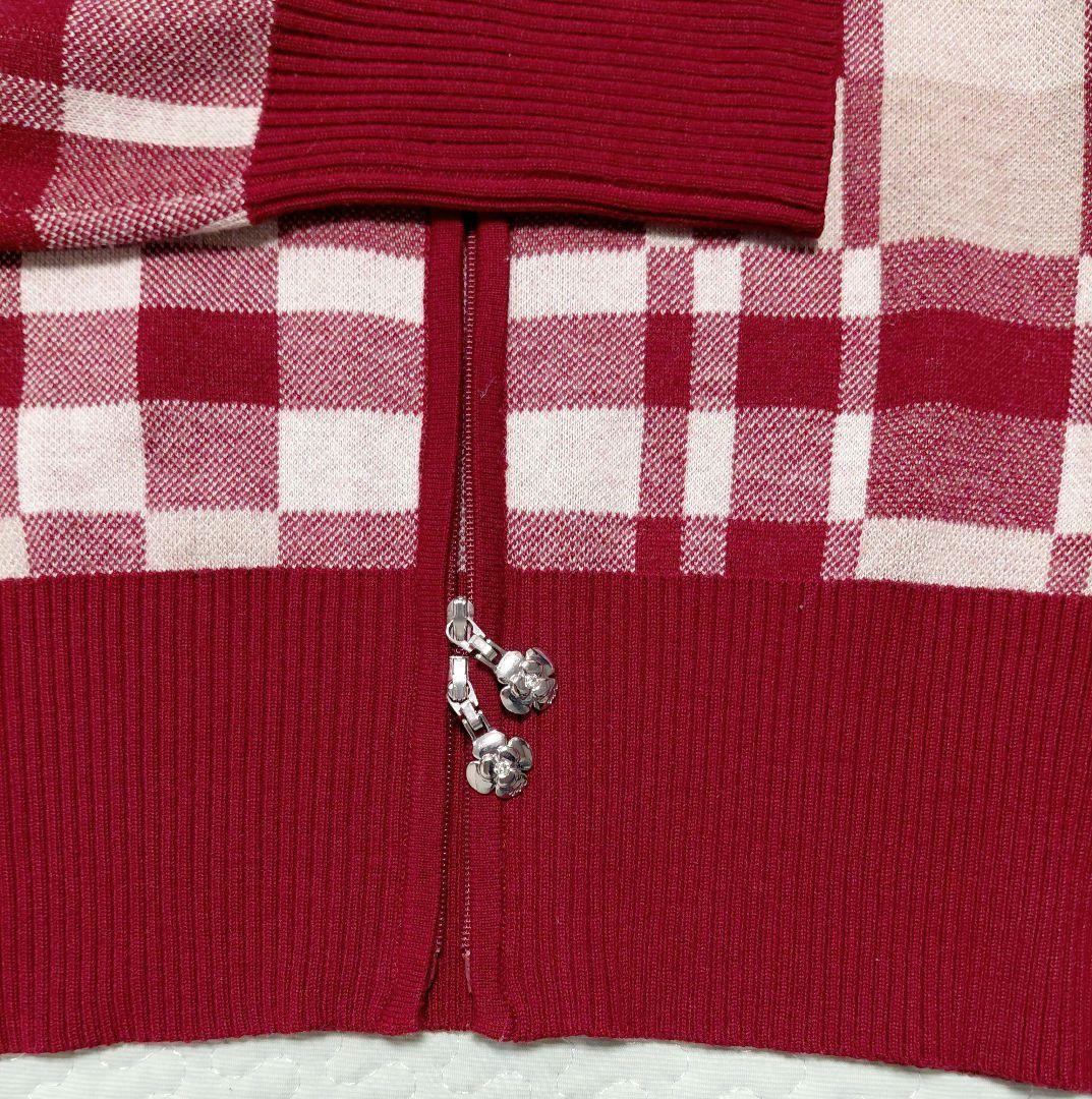 M'S GRACY チェック柄ジップニットジャケット 38