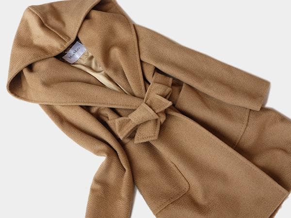 2023AW■マックスマーラピュアキャメル100％リアルトフーデットコート■42