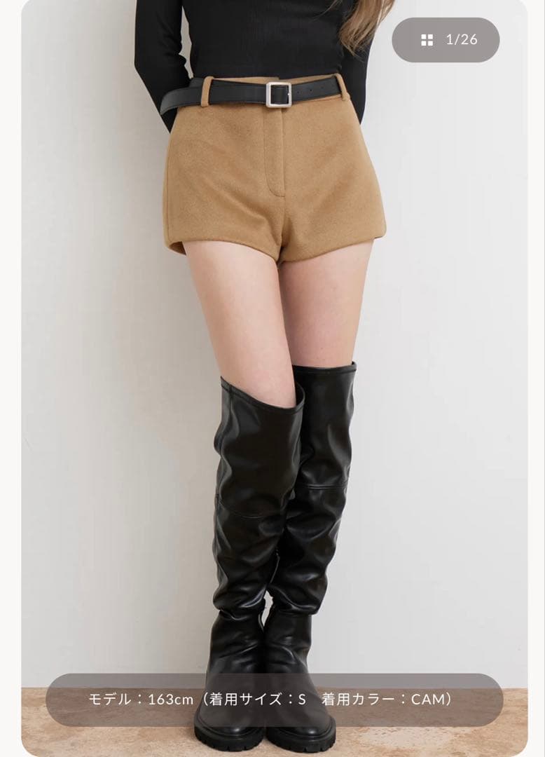 ダーリッチ　メルトンミドルショートパンツ　キャメル　M 新品