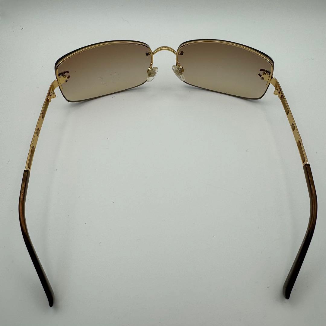 【美品】CHANEL シャネル ココマーク リムレス サングラス ゴールド 度入