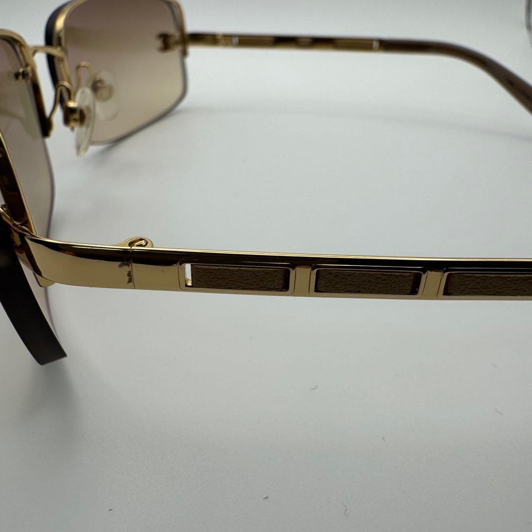 【美品】CHANEL シャネル ココマーク リムレス サングラス ゴールド 度入