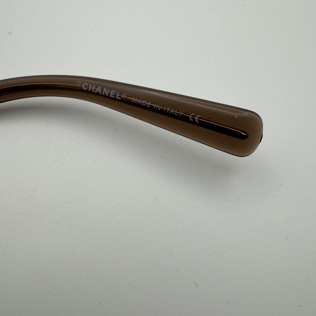 【美品】CHANEL シャネル ココマーク リムレス サングラス ゴールド 度入