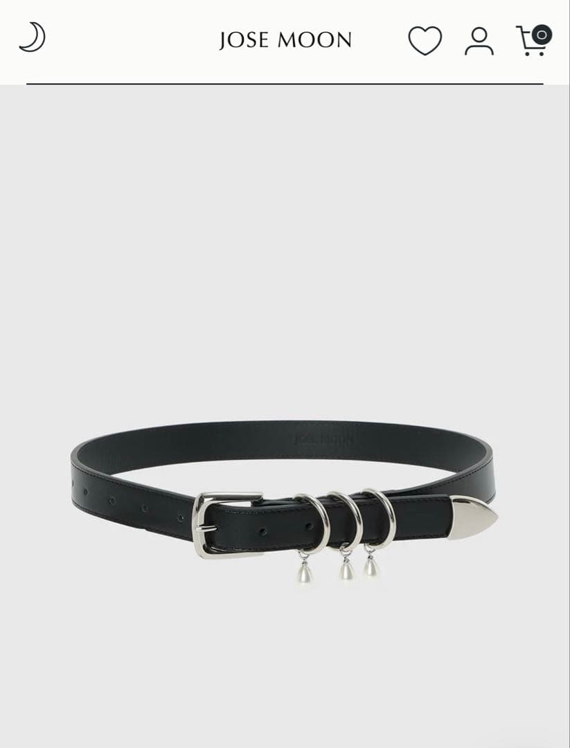 JOSE MOON ブラックベルトパール付き　D BELT with PEARL