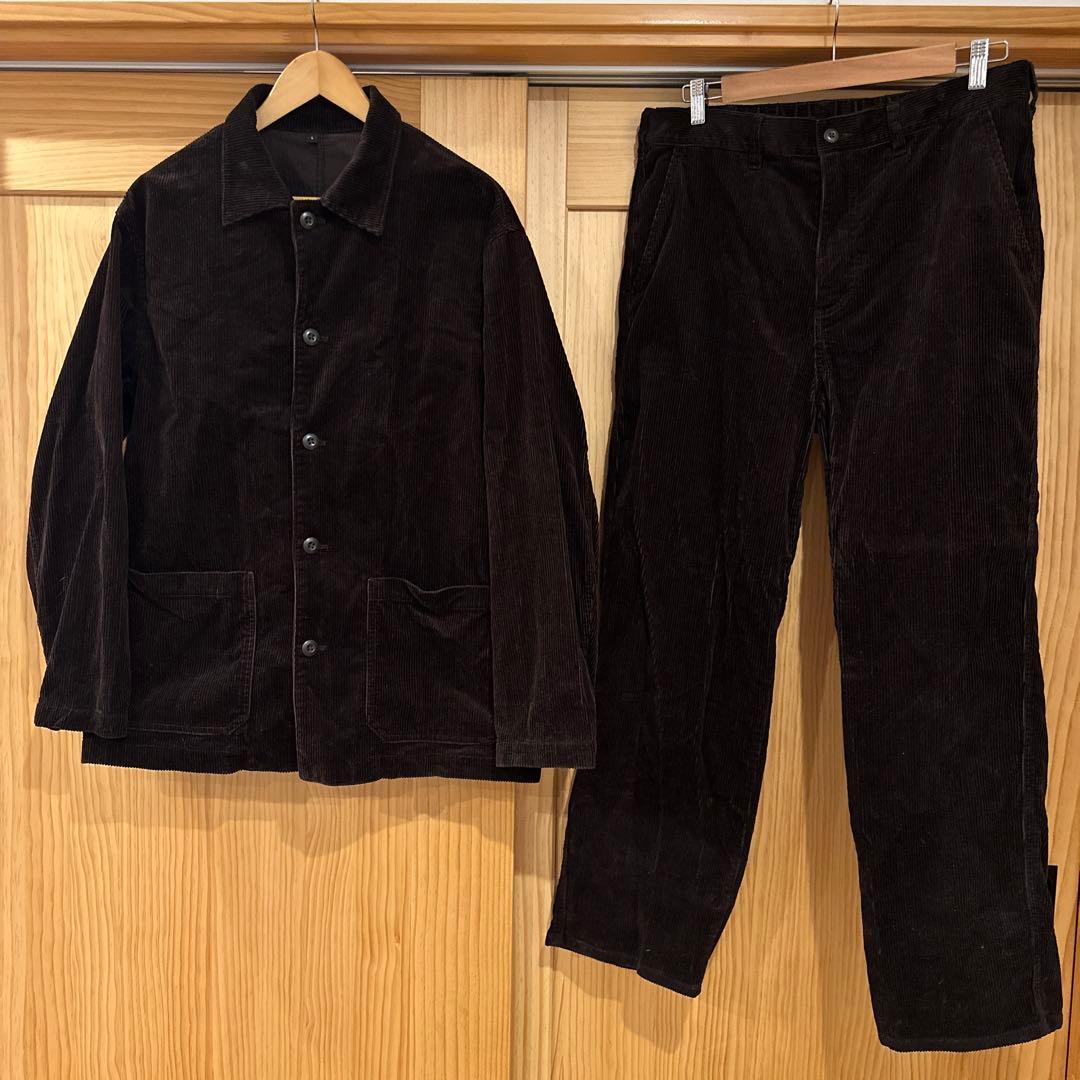 無印良品 カポック混 コーデュロイジャケット パンツ セットアップ L XL