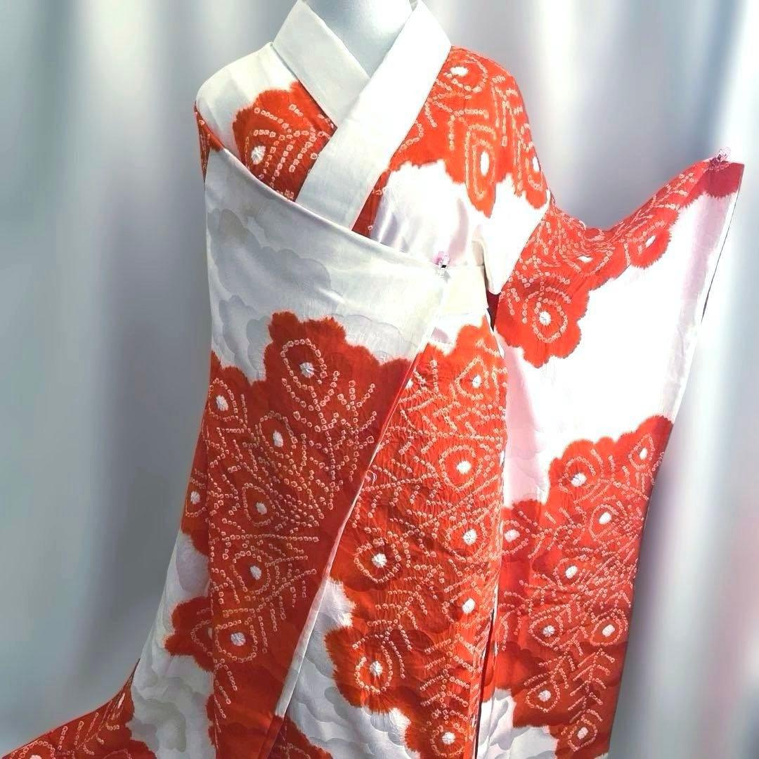 正絹　振袖用長襦袢　裄丈 66cm 袖丈 112cm 豪華絞り染め