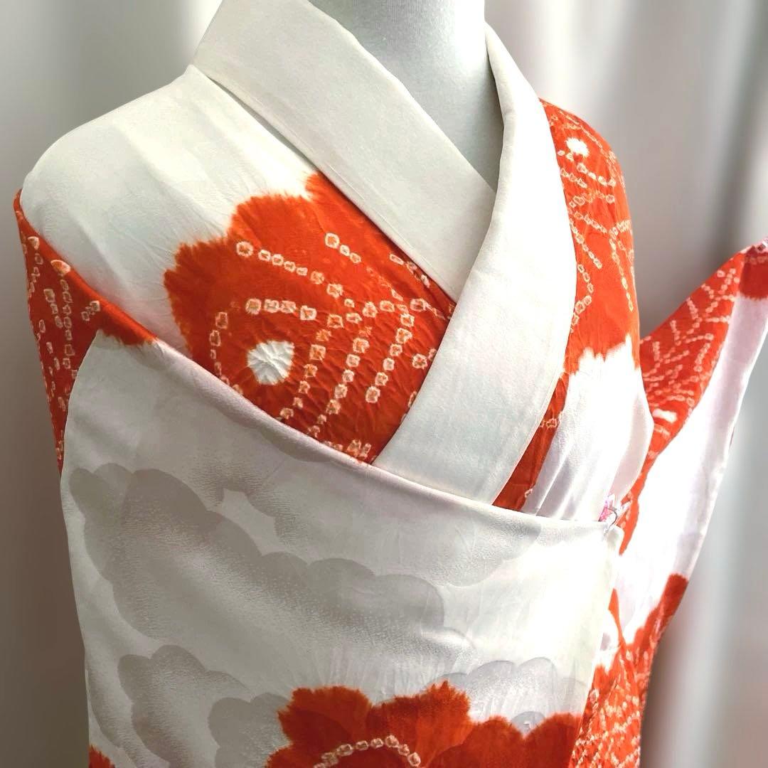 正絹　振袖用長襦袢　裄丈 66cm 袖丈 112cm 豪華絞り染め