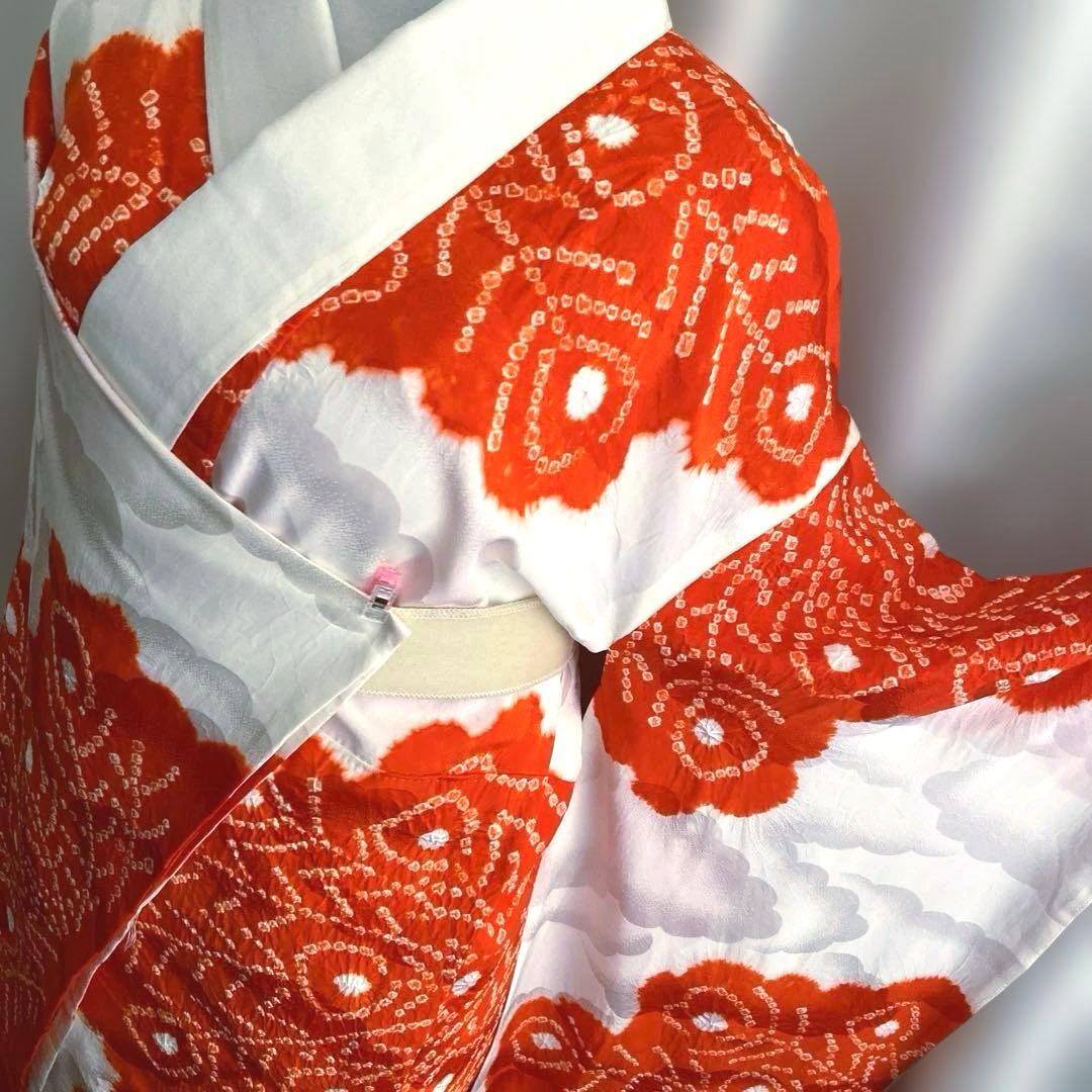 正絹　振袖用長襦袢　裄丈 66cm 袖丈 112cm 豪華絞り染め