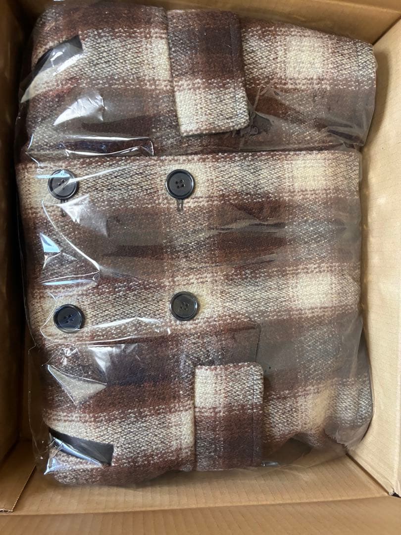 ジャケット・アウター SC Subculture OMBRE CHECK P-COAT BROWN