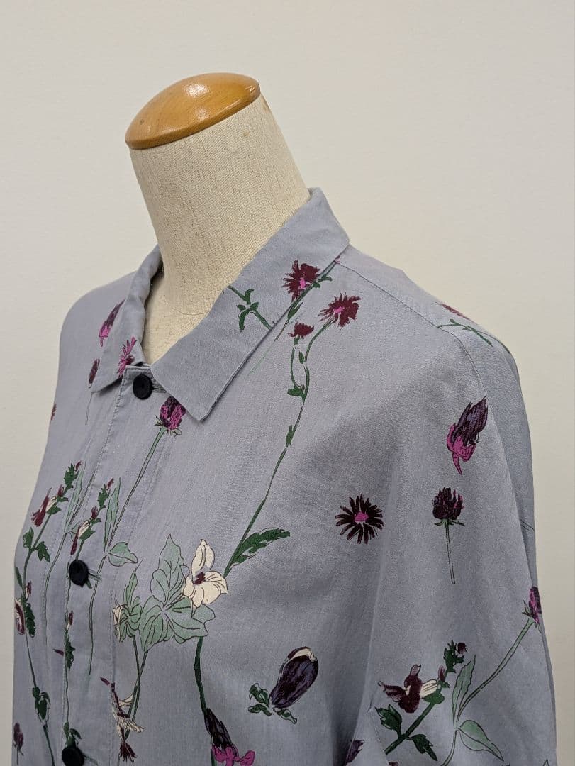 KEI Hayama PLUS アートプリント ロングワンピース 花柄 シルク混