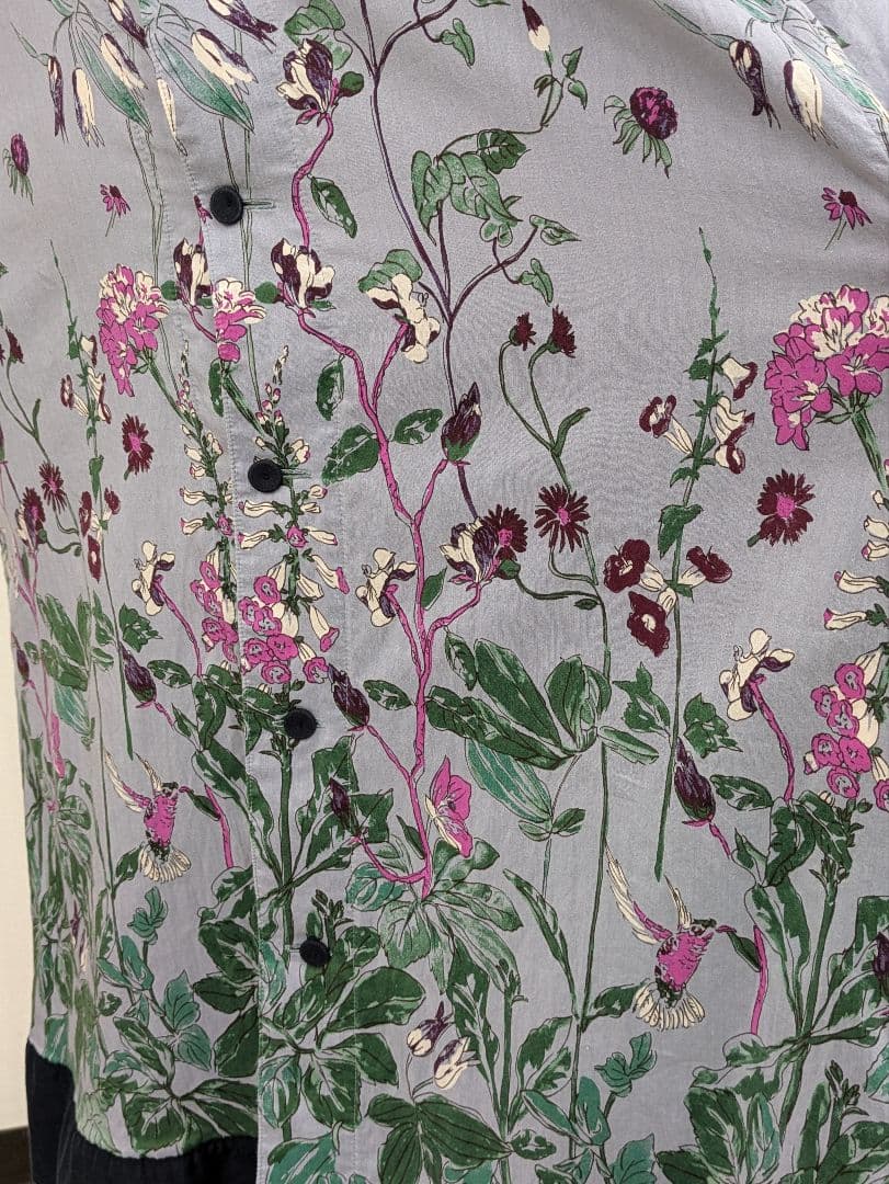 KEI Hayama PLUS アートプリント ロングワンピース 花柄 シルク混