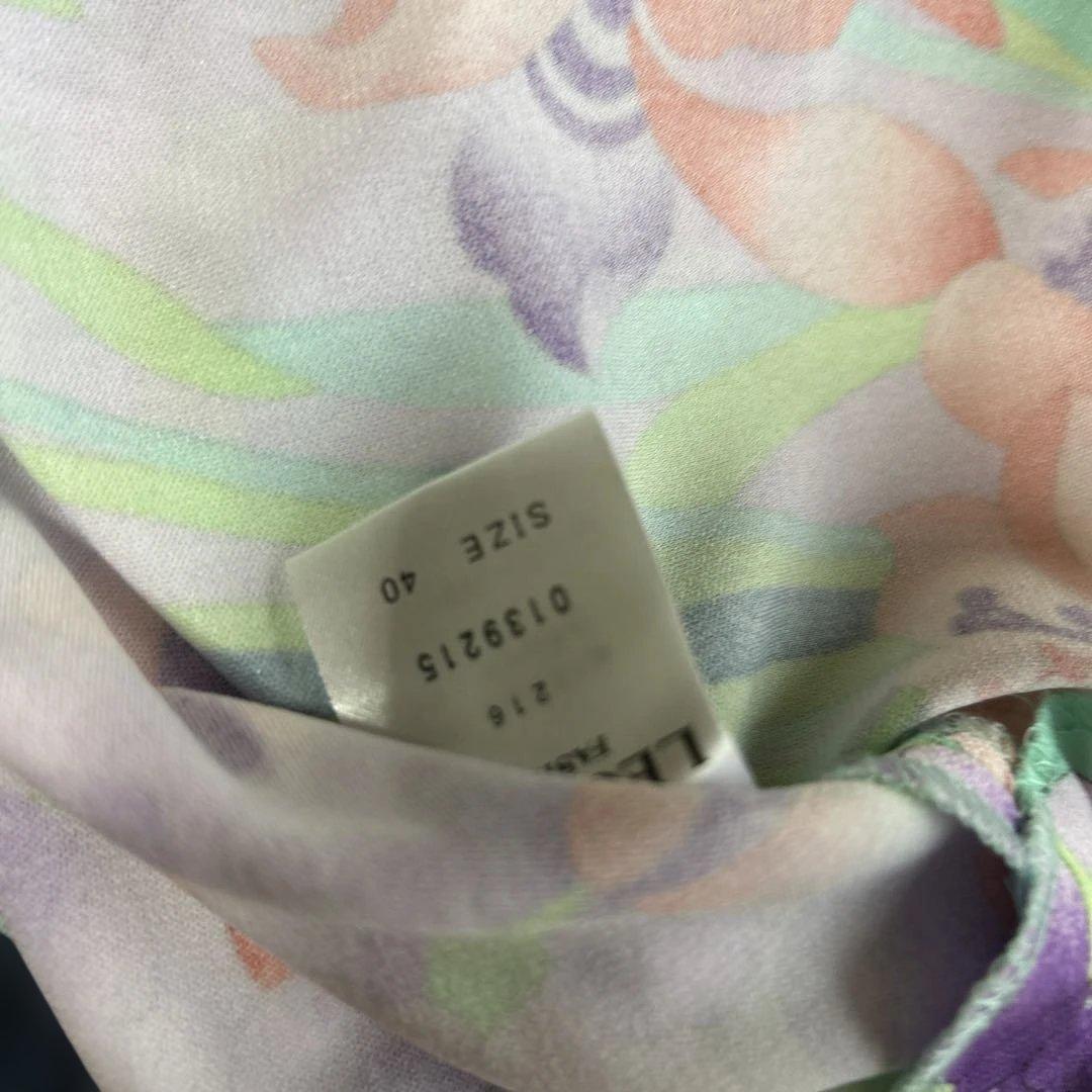 お値下げ　花柄ミントグリーンチュニック 五分袖