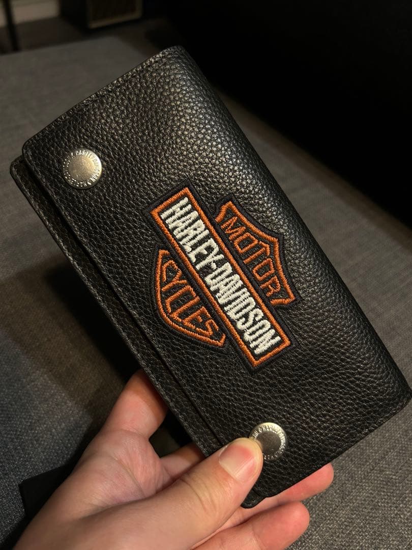 【新品】Harley-Davidson ロゴ刺繍 ブラックウォレット