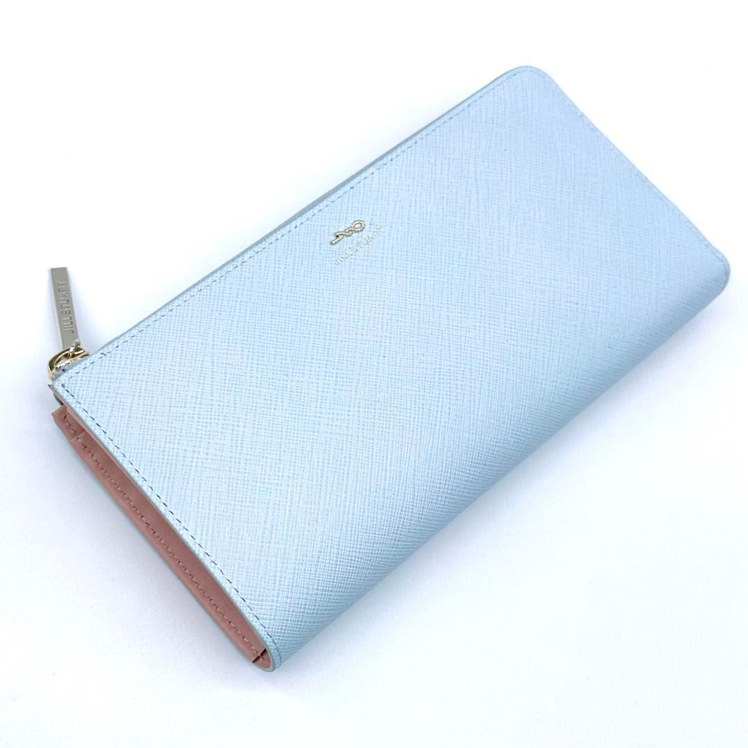 未使用✨ジルスチュアート グローリア 長財布 L字ZIP レザー アイスブルー