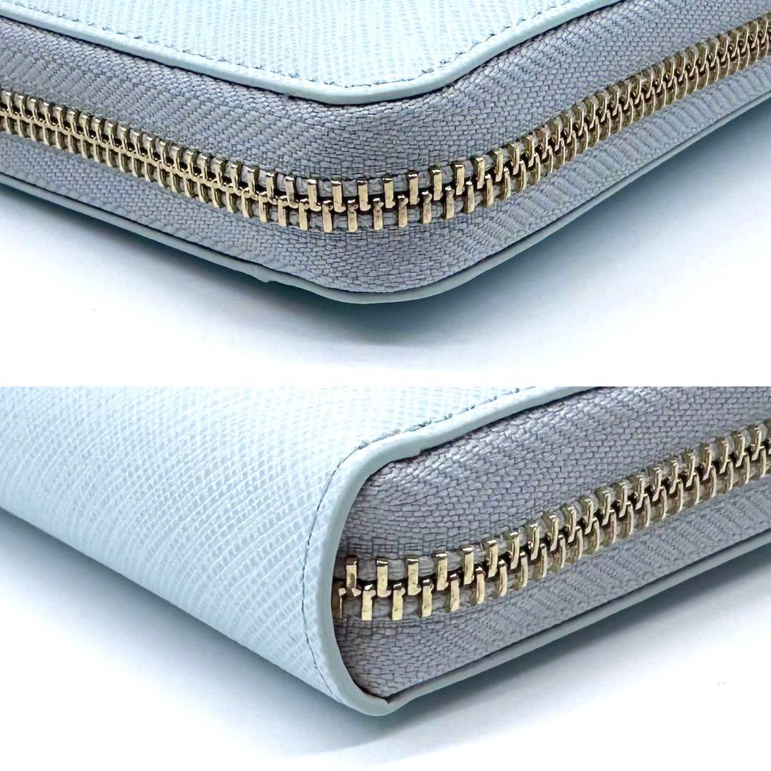 未使用✨ジルスチュアート グローリア 長財布 L字ZIP レザー アイスブルー