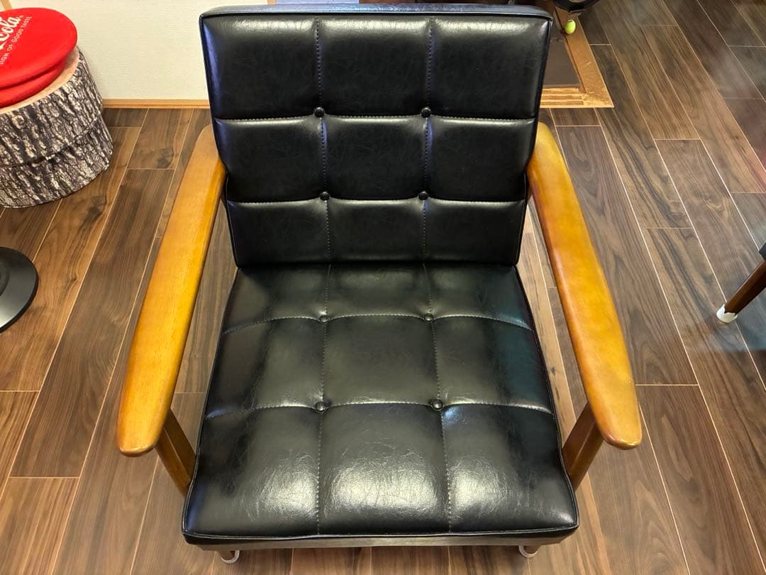 カリモク60 Kチェア1シーター　ブラック　美品
