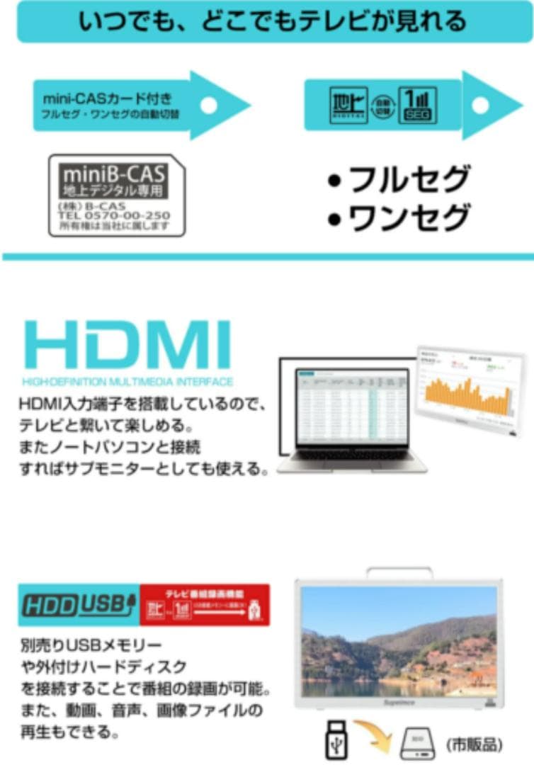 14インチポータブルスマートTV MTV140AF [ネット動画対応]