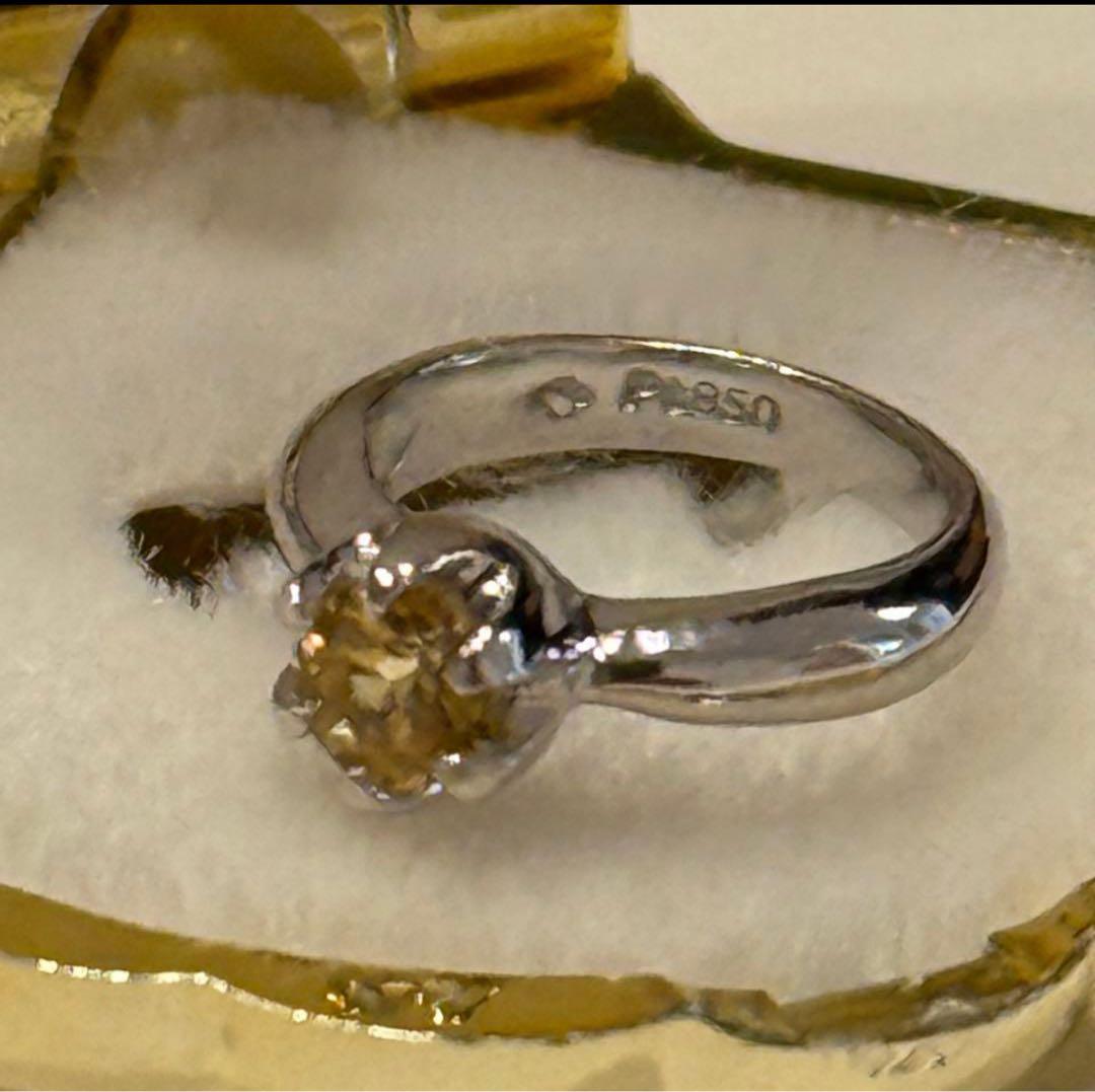 ジュエリーマキ　ベビーリングLovety11月誕生石シトリントパーズ　PT850