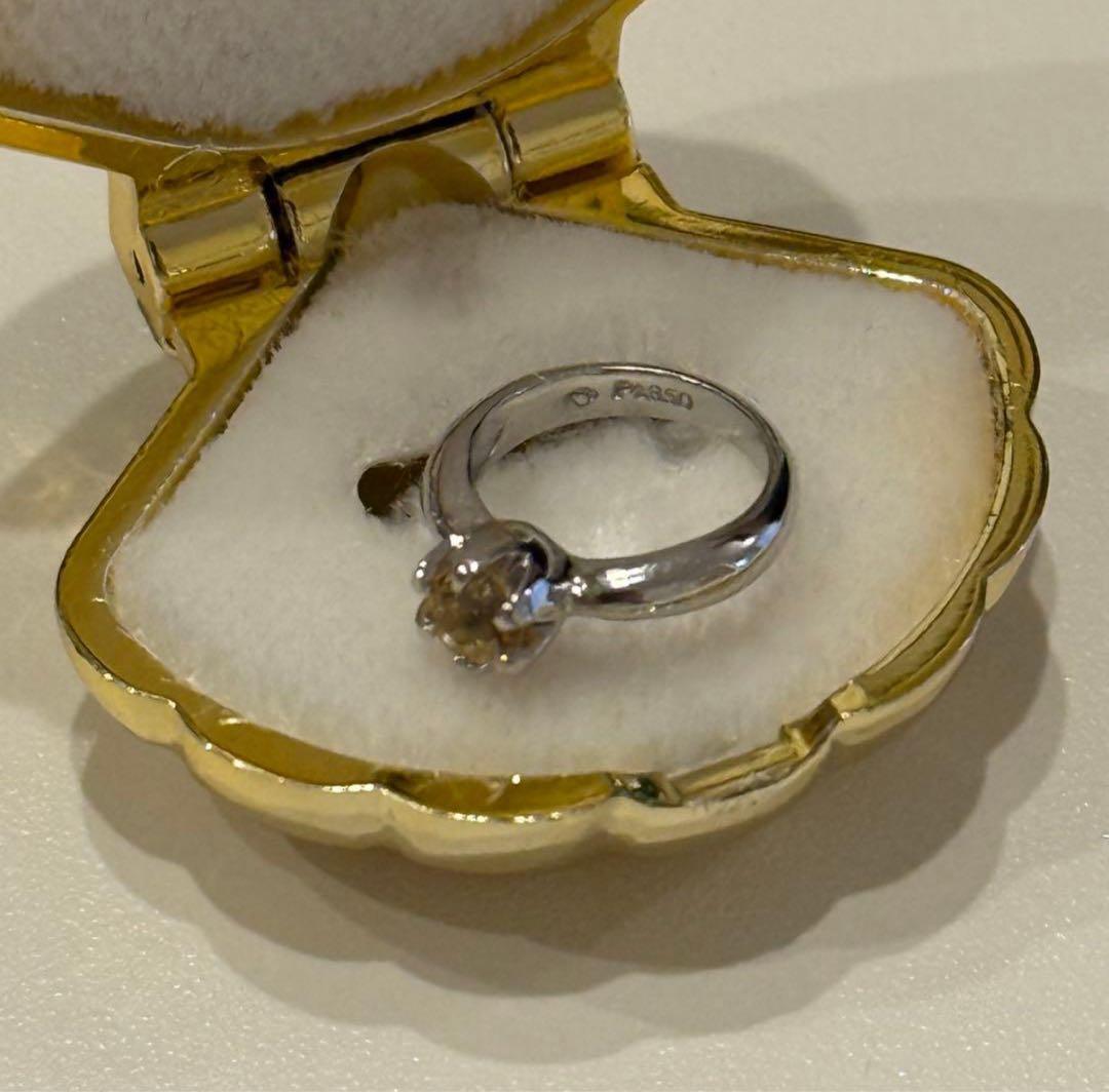 ジュエリーマキ　ベビーリングLovety11月誕生石シトリントパーズ　PT850