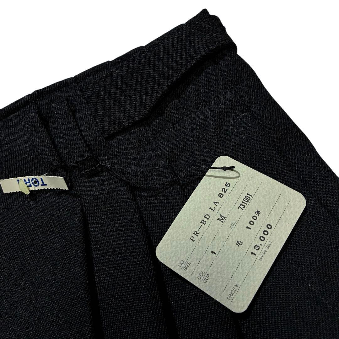 80s 90s Baldia 3タック ウール スラックス M 黒 ハイウエスト