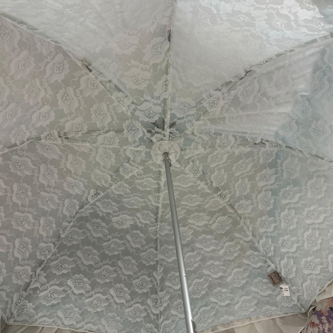 Lumiebrel フリル付き晴雨兼用傘 サックス ルミエーブル