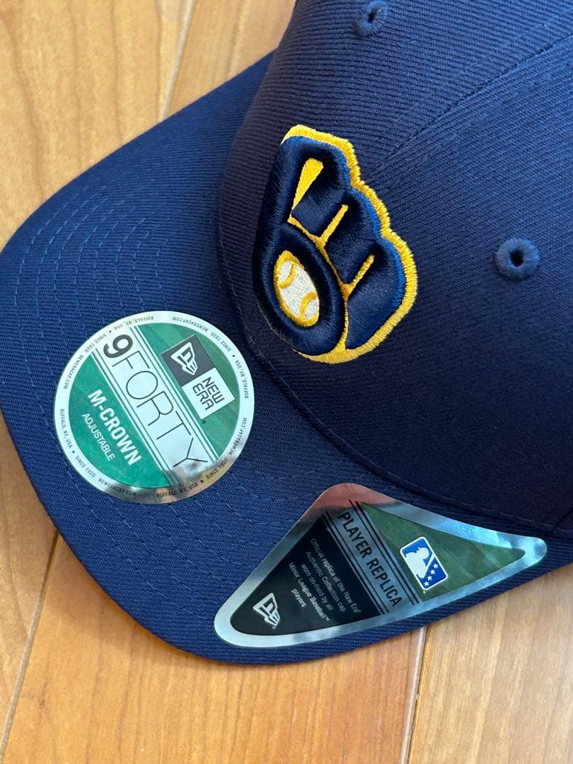 新品 ブリュワーズ2025ポストシーズン9FORTY M-CROWN キャップ