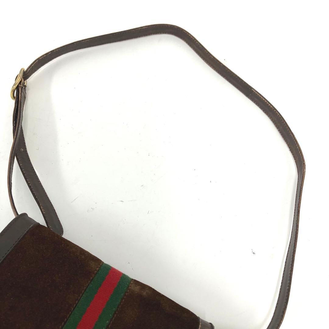 ヴィンテージ☆グッチ☆パフューム☆ショルダーバッグ☆シェリーライン☆革☆ブラウン