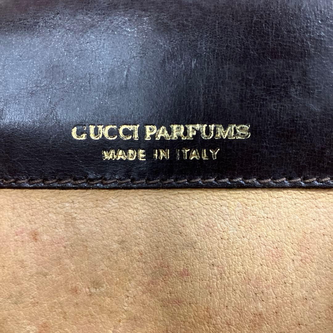 ヴィンテージ☆グッチ☆パフューム☆ショルダーバッグ☆シェリーライン☆革☆ブラウン