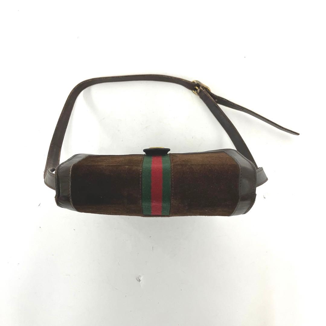 ヴィンテージ☆グッチ☆パフューム☆ショルダーバッグ☆シェリーライン☆革☆ブラウン