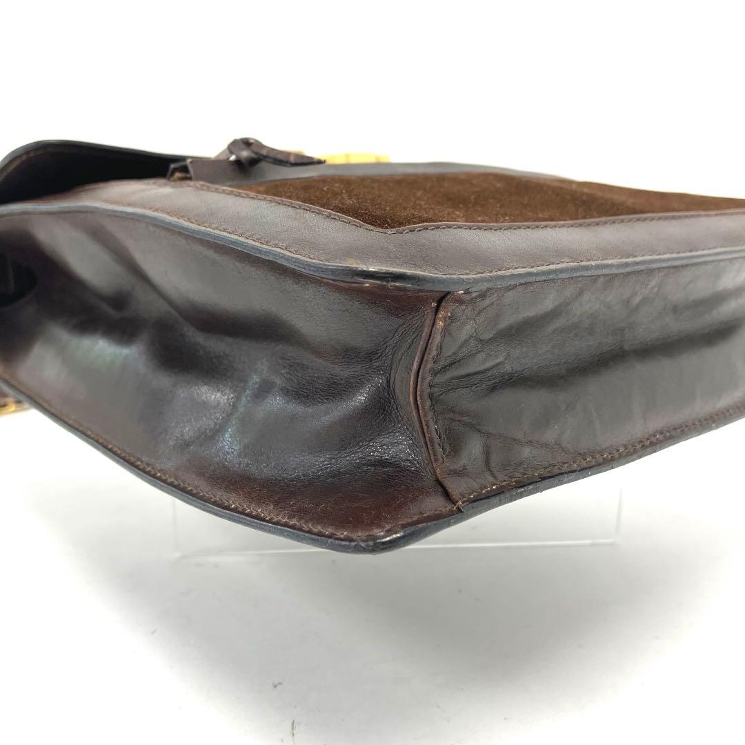 ヴィンテージ☆グッチ☆パフューム☆ショルダーバッグ☆シェリーライン☆革☆ブラウン