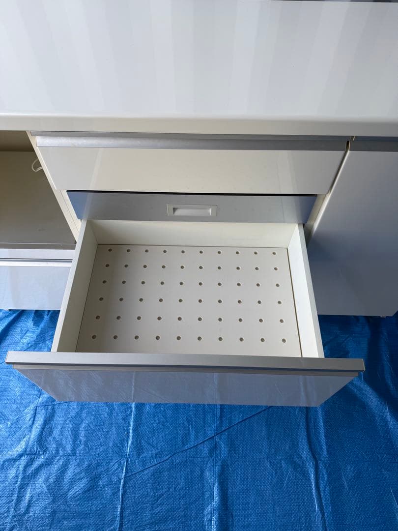 パモウナ　EMA-1400 パールホワイト 収納キャビネット