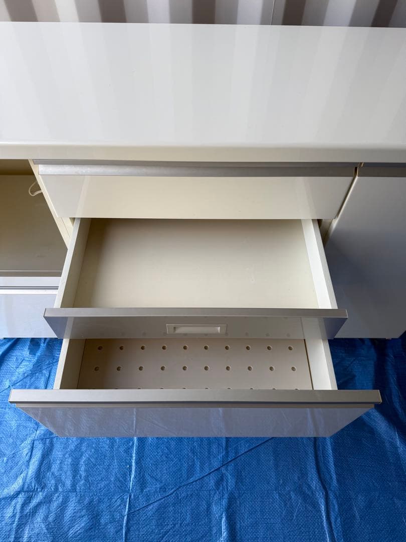 パモウナ　EMA-1400 パールホワイト 収納キャビネット