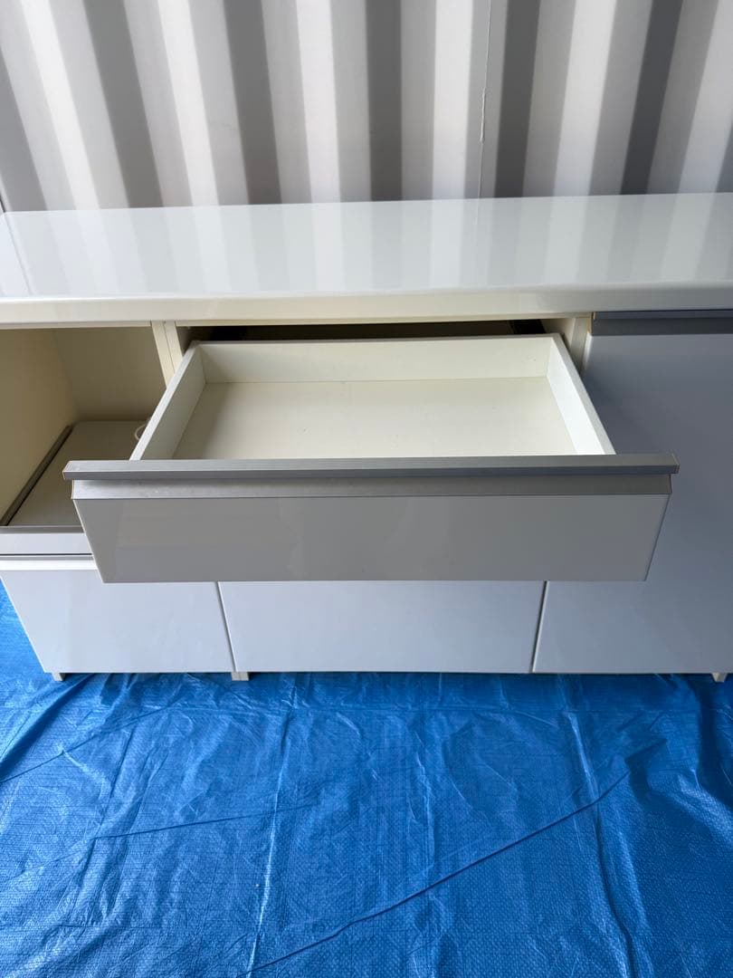 パモウナ　EMA-1400 パールホワイト 収納キャビネット