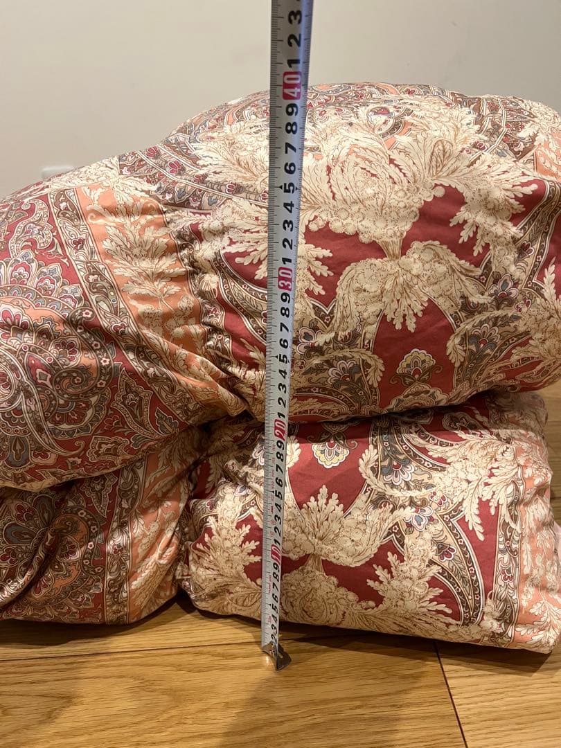 フランス産ダウン90% シングル　1200g 羽毛布団 綿100%