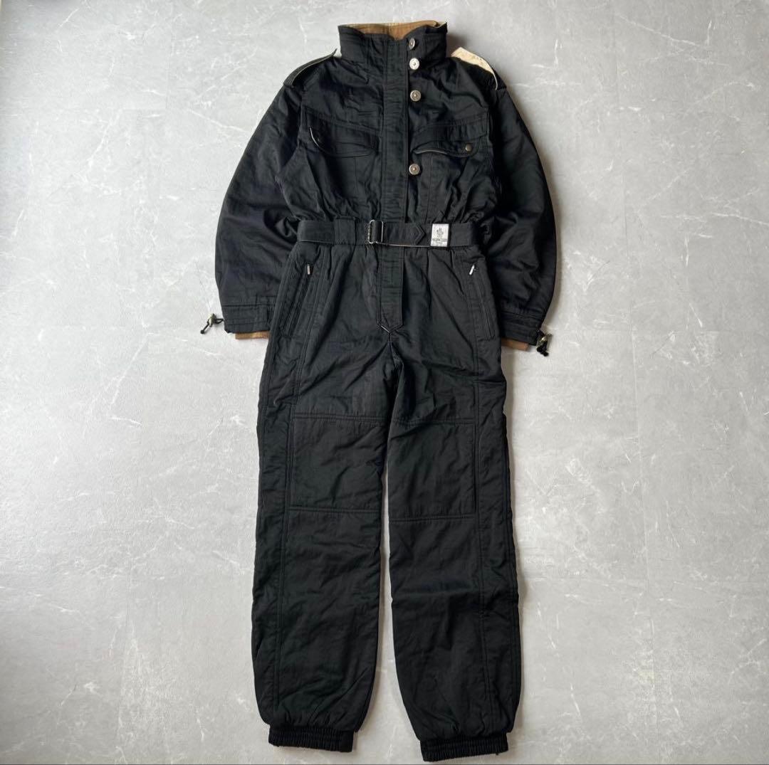 80s MONCLER 黒 ジャンプスーツ ウィンタースポーツ用