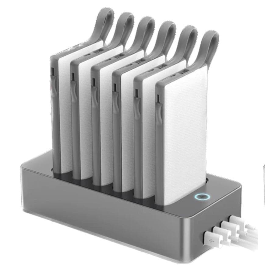 【高機能スタンド付】高速モバイルバッテリー６台＆専用スタンドセット