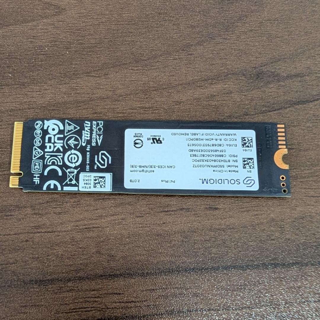 SOLIDIGM 2TB NVMe SSD P41 Plus【大容量】