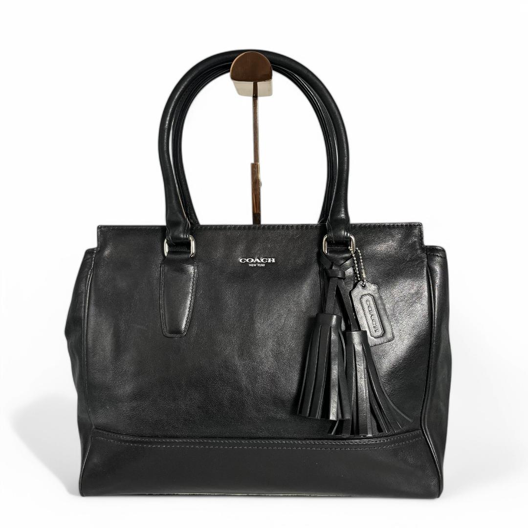 極美品　コーチ ビジネスバッグ　ハンド 通勤 通学 レザー ブラック A4