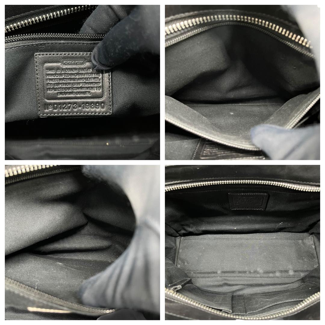 極美品　コーチ ビジネスバッグ　ハンド 通勤 通学 レザー ブラック A4