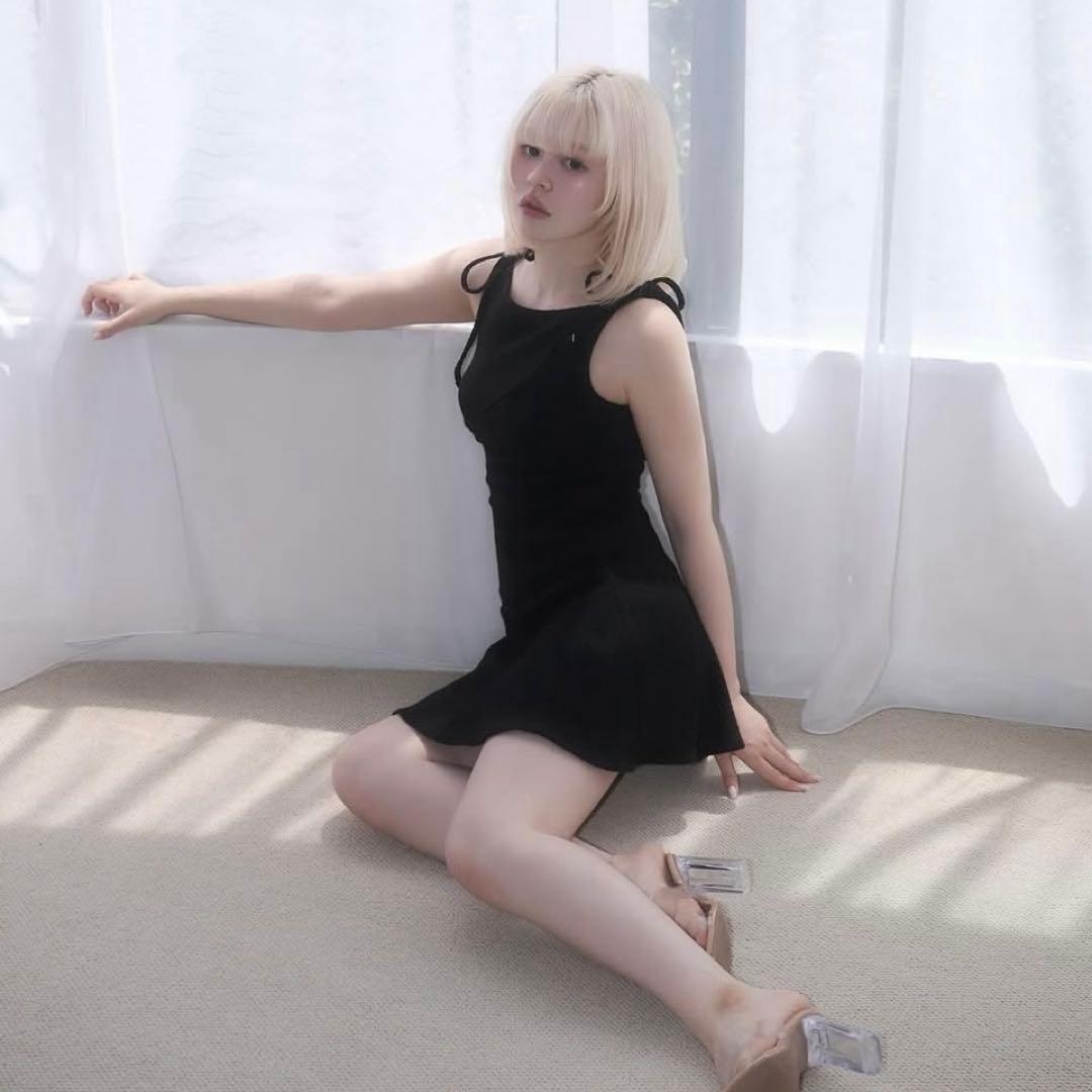 ワンピース andmary Julie cable mini dress black