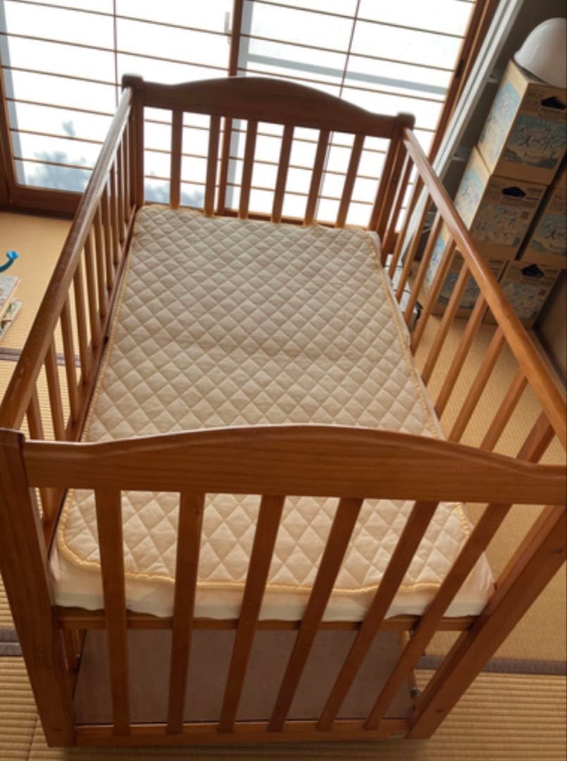 【combi mini】木製 ベビーベッド キャスター付き コンビ