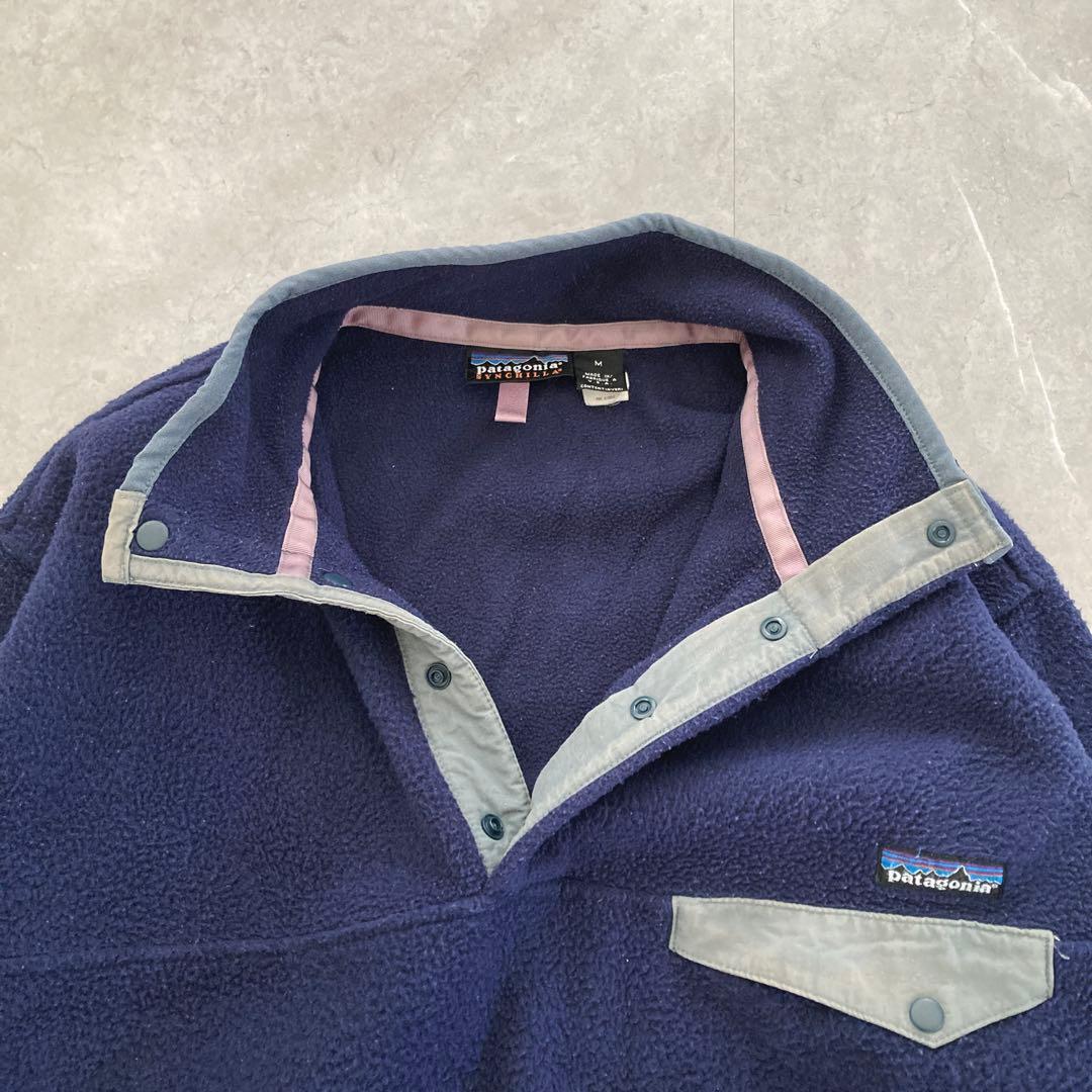 90s Patagonia スナップT Mサイズ ネイビー アメリカ製