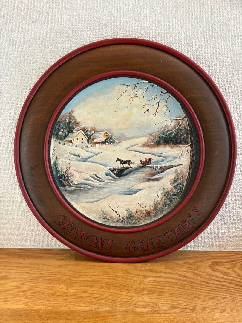 トールペイント　クリスマスの絵皿