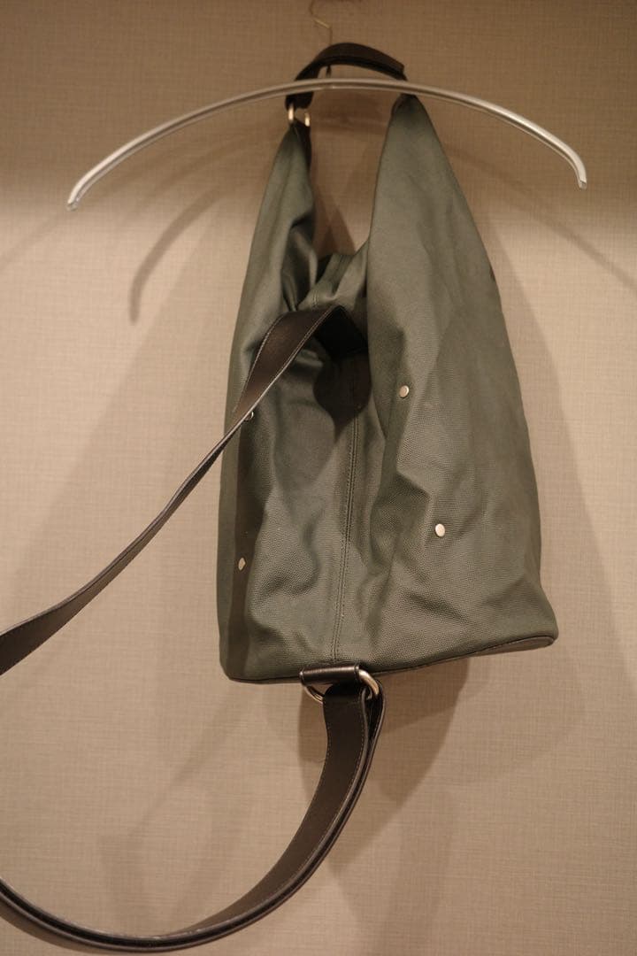 JIL SANDER+ オリーブグリーン ドラムバッグ