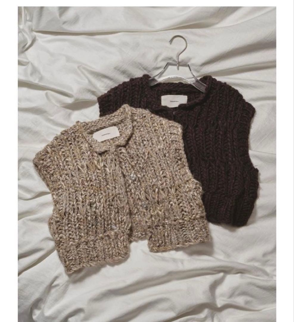 限定価格　todayful ハンドニット ベスト グレージュ