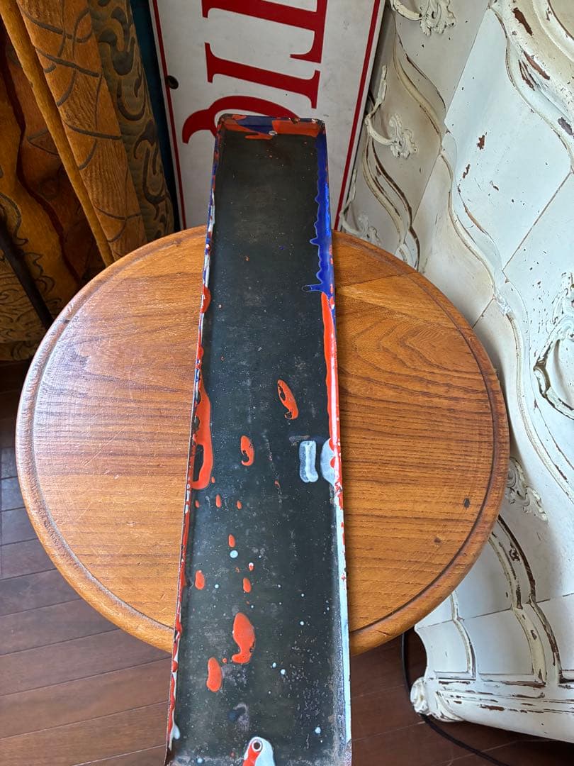 アンティーク　ホーロー　サイン　プレート　看板　　地下はアサヒ　昭和　骨董　美品