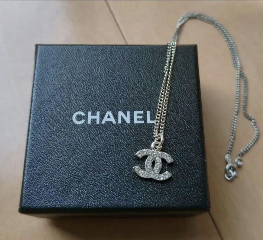 CHANEL ココマークネックレス　ラインストーン【極美品】