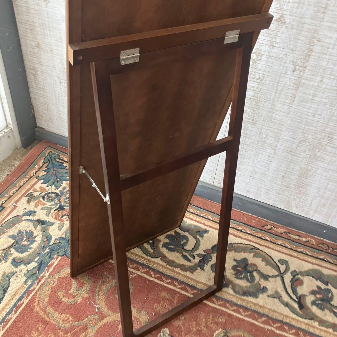 北欧レトロ ビンテージ 木製フレーム 等身鏡 姿見 壁掛け鏡 ウォールミラー