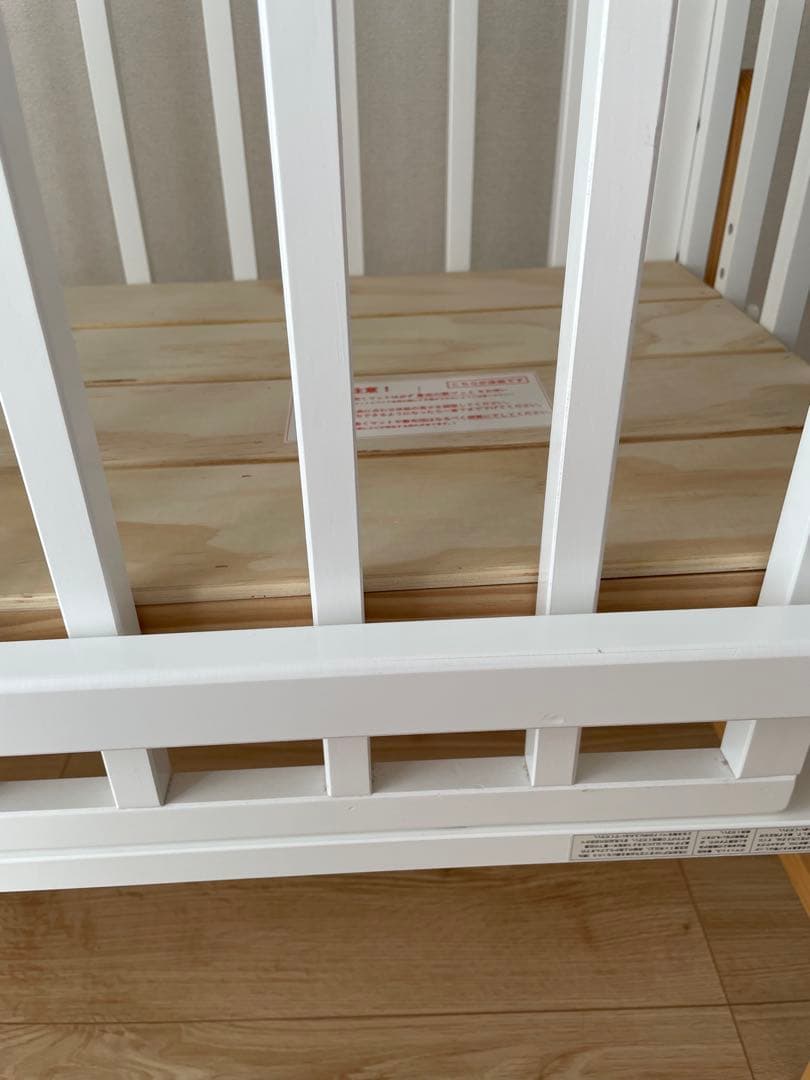 大和屋　そいねーる3 ホワイト　木製ベビーベッド マットス付き